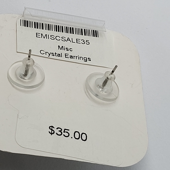 Statement Blue Swarovski Crystal Post Earrings - Picture 6 of 6